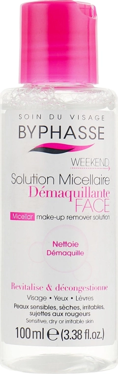 Мицеллярная вода для очистки лица - Byphasse Micellar Make-Up Remover Solution Sensitive, Dry And Irritated Skin, 100 мл - фото N1