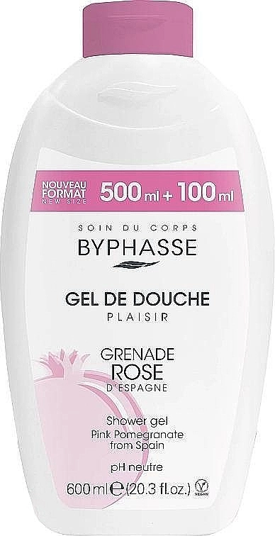 Гель для душа "Розовый гранат" - Byphasse Plaisir Shower Gel Pink Pomegranate, 600 мл - фото N1
