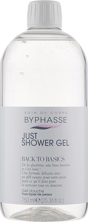 Гель для душа для всех типов кожи - Byphasse Back To Basics Just Shower Gel All Skin Types, 750 мл - фото N1