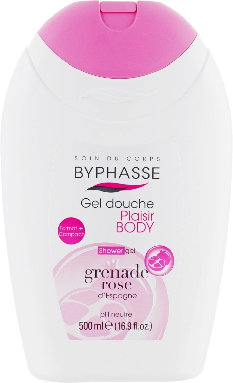 Гель для душа "Розовый гранат" - Byphasse Plaisir Shower Gel Pink Pomegranate, 500 мл - фото N1