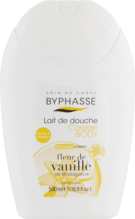 Крем для душу "Ваніль" - Byphasse Caresse Shower Cream, 500 мл - фото N1