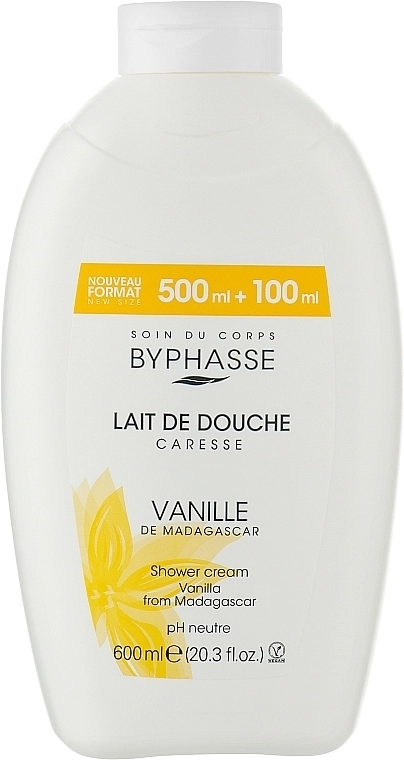 Крем для душу "Ваніль" - Byphasse Caresse Shower Cream, 600 мл - фото N1