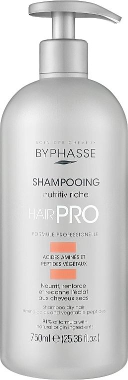 Шампунь питательный для сухих волос - Byphasse Hair Pro Shampoo Nutritiv Riche, 750 мл - фото N1