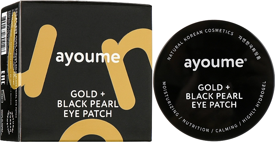 Патчи под глаза с золотом и черным жемчугом - Ayoume Gold + Black Pearl Eye Patch, 60 шт - фото N2