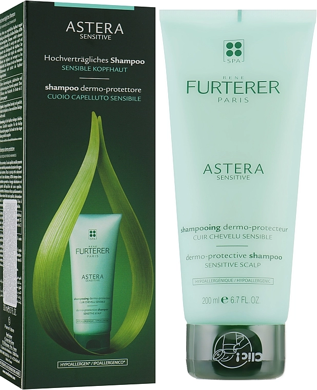 Успокаивающий шампунь для чувствительной кожи головы - Rene Furterer Astera High Tolerance Shampoo, 200 мл - фото N1