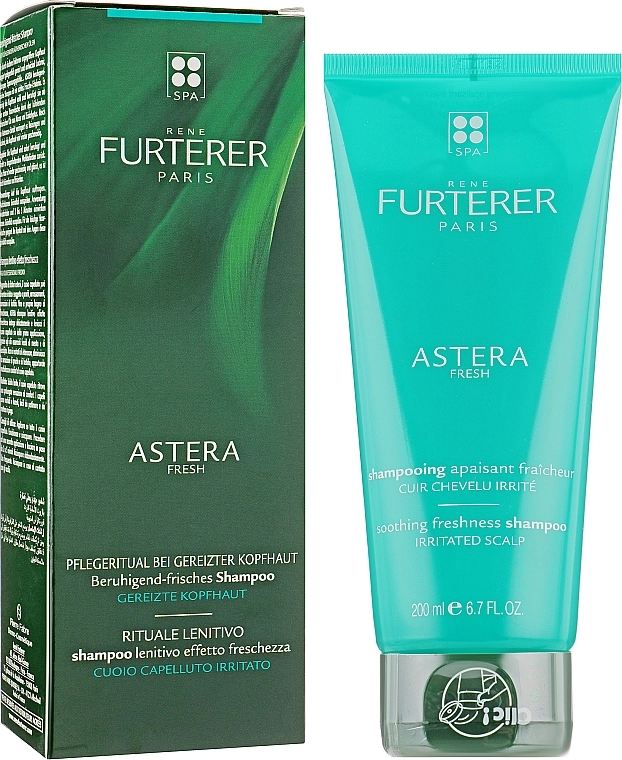 Заспокійливий та освіжаючий шампунь - Rene Furterer Astera Fresh Soothing Freshness Shampoo, 200 мл - фото N1