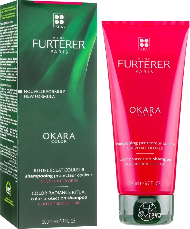 Шампунь для фарбованого та пошкодженого волосся - Rene Furterer Okara Color Protection Shampoo, 200 мл - фото N1
