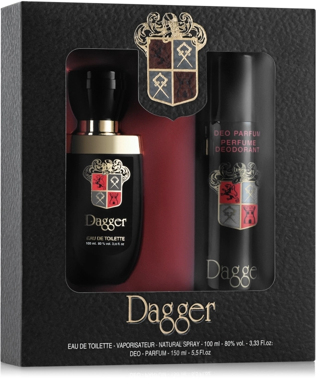 Набор для мужчин - Dina Cosmetics Dagger, Туалетная вода 100мл +Дезодорант 150мл - фото N1