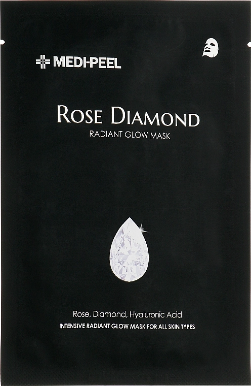 Тканевая маска с алмазной пудрой - Medi peel Rose Diamond Radiant Glow Mask, 25 мл, 1 шт - фото N1