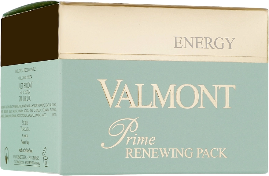 Набір маска для обличчя + парфумована вода - Valmont Prime Renewing Pack Energy, 50 мл + 2 мл - фото N4