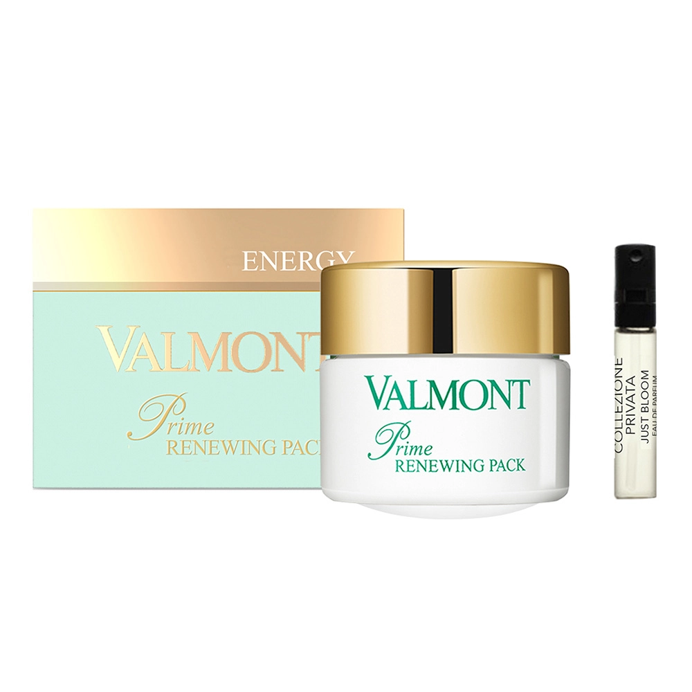 Набір маска для обличчя + парфумована вода - Valmont Prime Renewing Pack Energy, 50 мл + 2 мл - фото N1