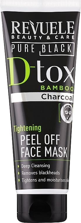 Revuele Маска-плівка для обличчя з бамбуковим вугіллям Pure Black Detox Peel Off Face Mask - фото N1