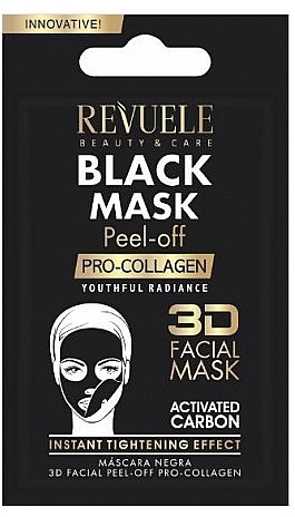 Revuele Чорна маска для обличчя "Проколаген" Black Mask Peel Off Pro-Collagen (пробник) - фото N1