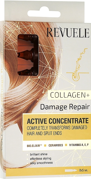 Revuele Ампулы для волос "Восстановление повреждений" Active Hair Concentrate Collagen + Damage Repair - фото N2