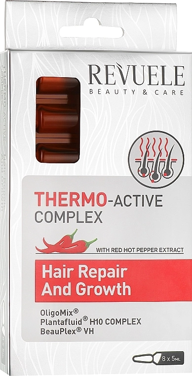 Revuele Термоактивний комплекс для відновлення й росту волосся Thermo Active Complex Hair Repair And Growth Ampoules - фото N1