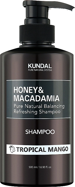 Шампунь для волос "Тропическое манго" - Kundal Honey & Macadamia Shampoo Tropical Mango, 500 мл - фото N1