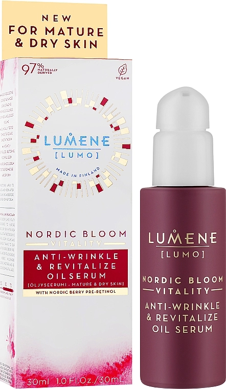 Lumene Олійна сироватка для обличчя від зморщок Nordic Bloom Vitality Anti-Wrinkle & Revitalize Oil Serum - фото N2