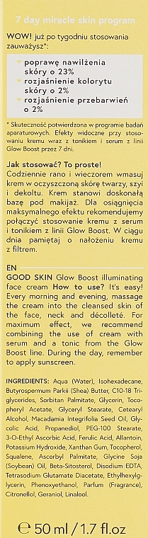 Осветляющий крем для лица - Bielenda Good Skin Glow Boost Illuminating Face Cream, 50 мл - фото N3