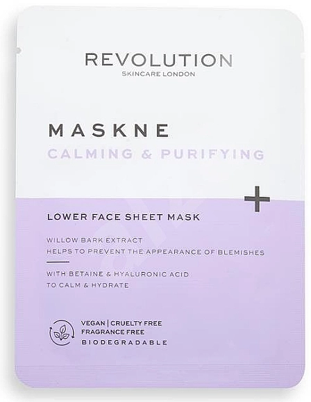 Revolution Skincare Маска для обличчя Maskcare Maskne Calming & Purifying Lower Face Sheet Mask - фото N1