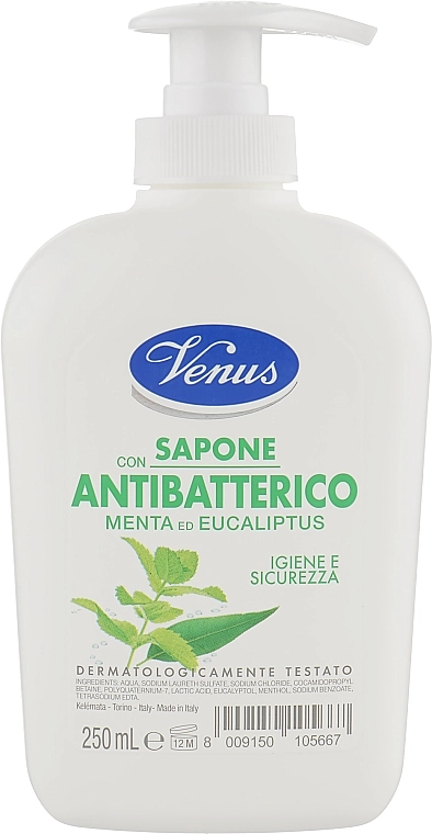 Venus Жидкое мыло с ментолом и эвкалиптом "Антибактериальное" - фото N1
