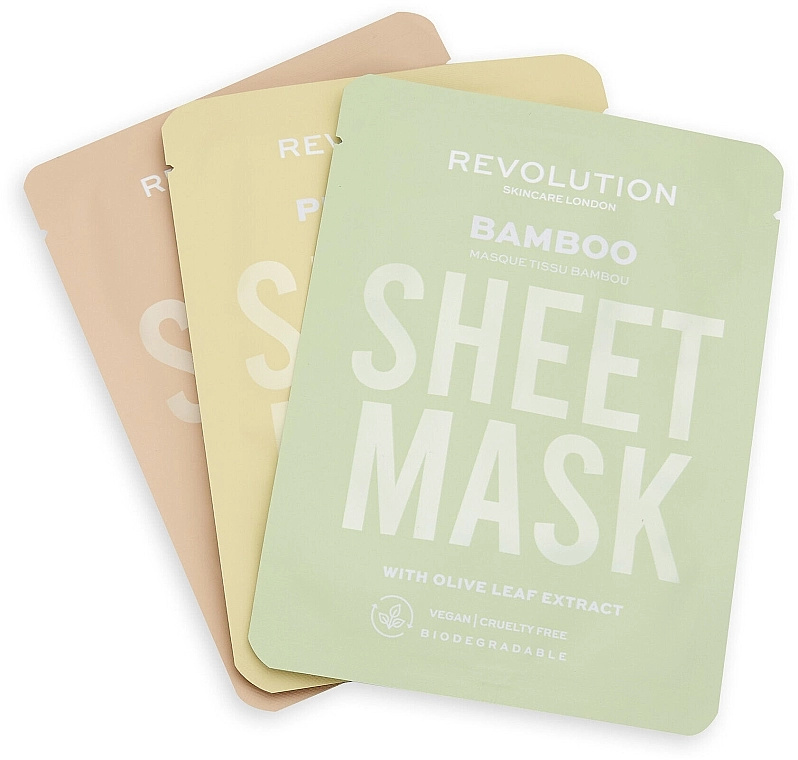 Revolution Skincare Набор масок для сухой кожи Dry Skin Biodegradable Sheet Mask (f/mask/3pcs) - фото N1