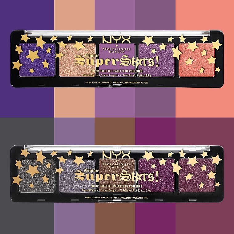 NYX Professional Makeup Gimme Superstars! Палетка теней для век и пигментов для лица - фото N5
