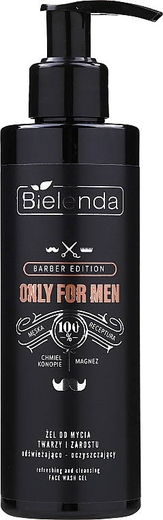 Bielenda Очищающий гель для лица и бороды Barber Edition Only For Men - фото N2