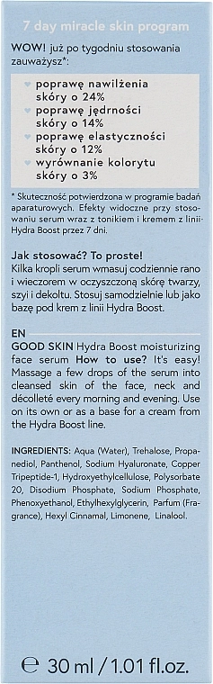 Увлажняющая сыворотка для лица с гиалуроновой кислотой - Bielenda Good Skin Hydra Boost Moisturizing Face Serum, 30 мл - фото N3