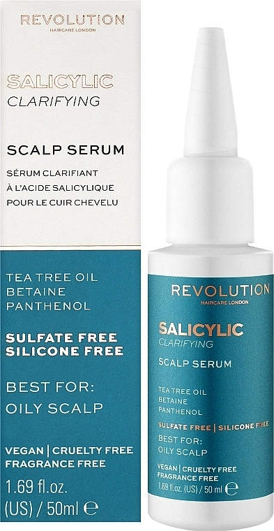 Revolution Haircare Сыворотка с салициловой кислотой для жирной кожи головы Makeup Revolution Salicylic Acid Clarifying Scalp Serum - фото N2