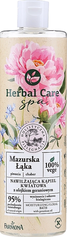 Farmona Зволожувальний квітковий гель для ванни "Мазурський луг" з олією герані Herbal Care SPA - фото N1
