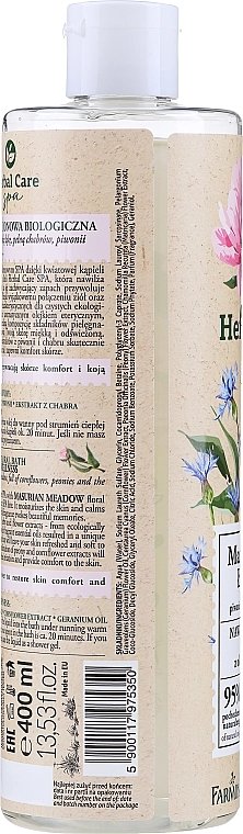Farmona Зволожувальний квітковий гель для ванни "Мазурський луг" з олією герані Herbal Care SPA - фото N2