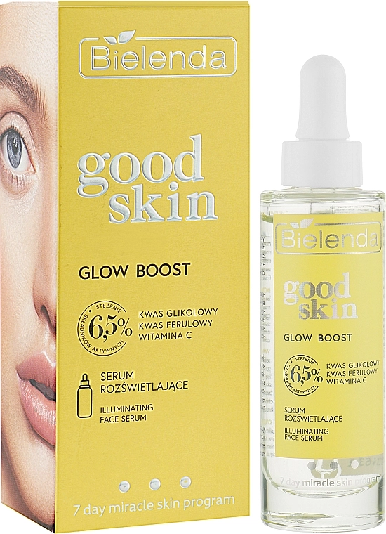 Освітлююча сироватка з гліколевою кислотою - Bielenda Good Skin Glow Boost Illuminating Face Serum, 30 г - фото N2