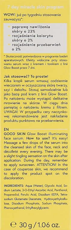 Освітлююча сироватка з гліколевою кислотою - Bielenda Good Skin Glow Boost Illuminating Face Serum, 30 г - фото N3