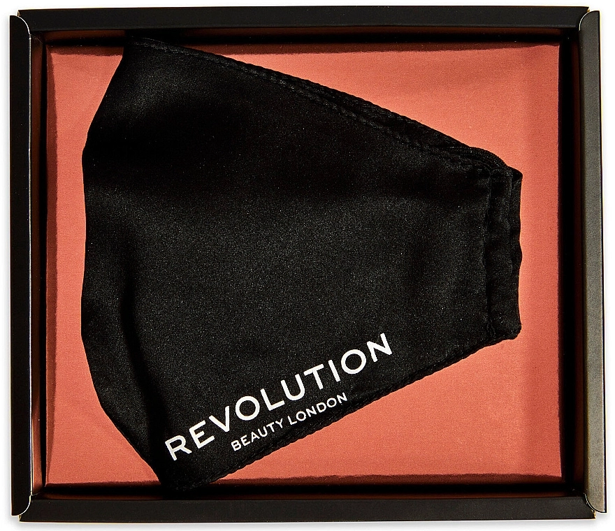 Makeup Revolution Шовкова захисна маска для обличчя, чорна Re-useable Fashion Silk Face Coverings Black - фото N1