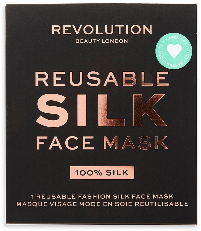 Makeup Revolution Шелковая защитная маска для лица, черная Re-useable Fashion Silk Face Coverings Black - фото N2