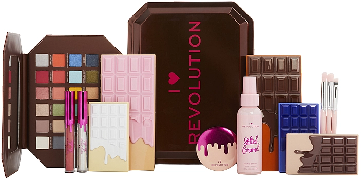I Heart Revolution Chocolate Vault Tin Gift Set Набір для макіяжу, 13 продуктів - фото N1