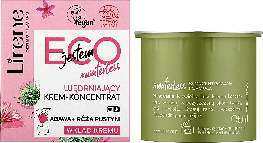 Lirene Зміцнювальний крем-концентрат для обличчя Jestem Eco Waterless Firming Cream Concentrate (refill) - фото N2