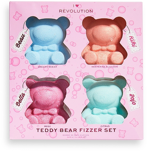 I Heart Revolution Набор "Плюшевый мишка" Teddy Bear Fizzer Set (fizzer/4x50g) - фото N1