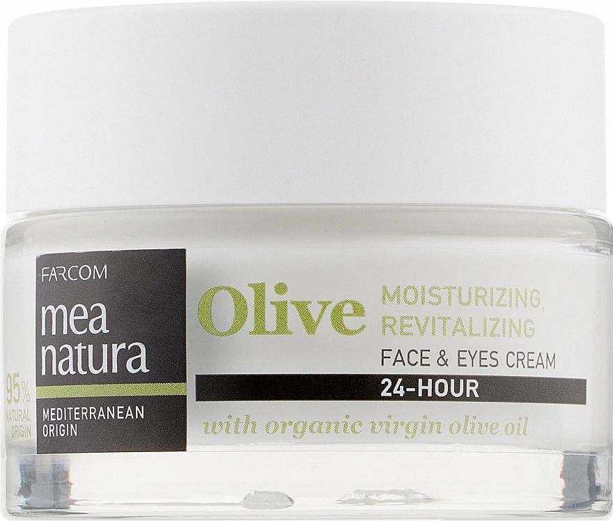 Mea Natura Увлажняющий и восстанавливающий крем для лица и глаз Olive 24h Moisturizing And Revitalizing Face&Eyes Cream - фото N1