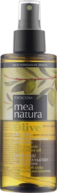 Mea Natura Сухое масло-спрей для волос и тела Olive Dry Oil Intense Hydration Hair&Body - фото N1