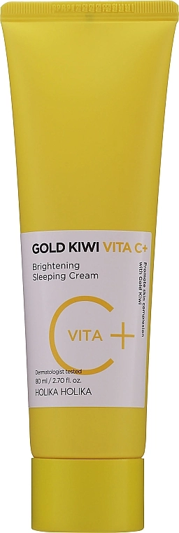 Holika Holika Ночной осветляющий крем для лица Gold Kiwi Vita C+ Brightening Sleeping Cream - фото N1