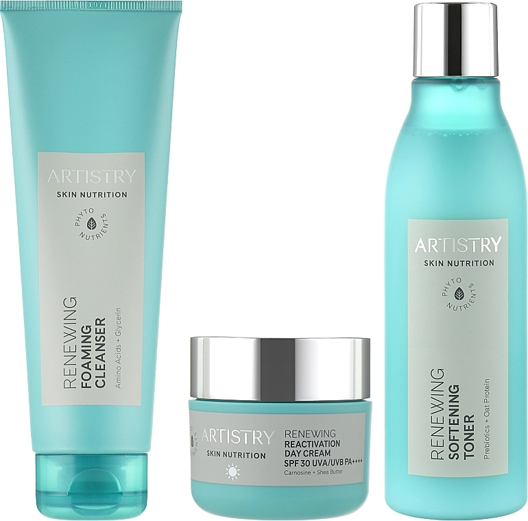 Amway Набор "Обновление и реактивация. Дневной уход" Artistry Skin Nutrition (foam/125ml + ton/200ml + cr/50g) - фото N1