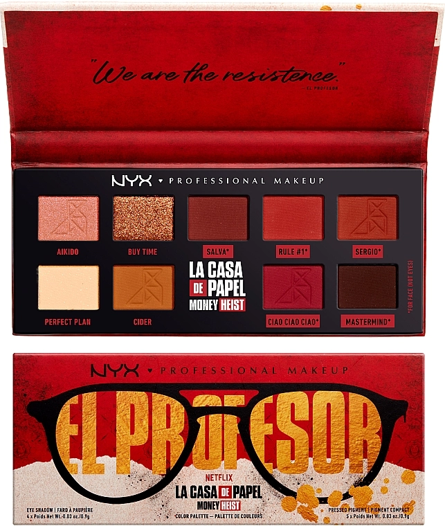 NYX Professional Makeup La Casa De Papel Палетка теней и пигментов для век и лица - фото N1