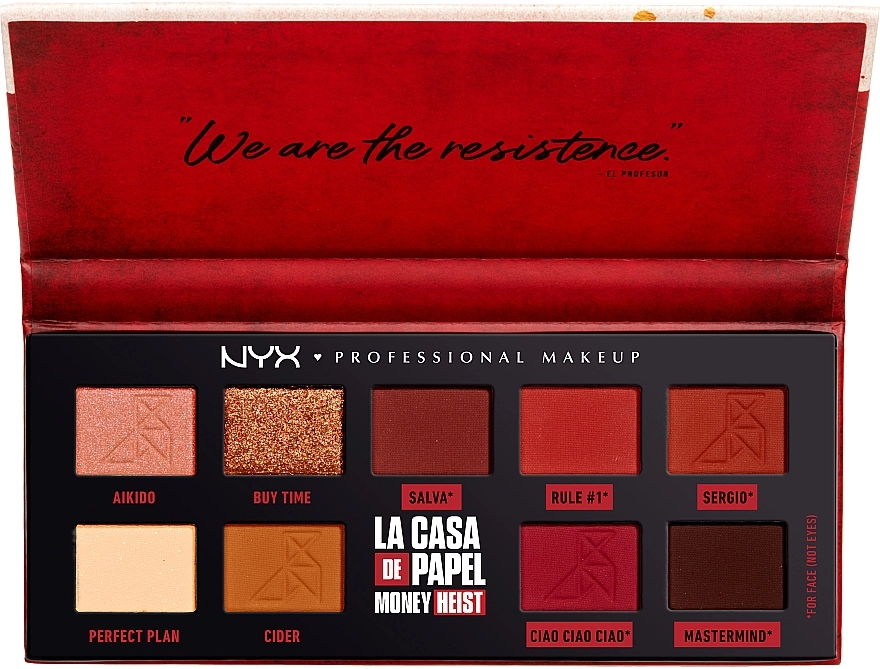 NYX Professional Makeup La Casa De Papel Палетка теней и пигментов для век и лица - фото N2
