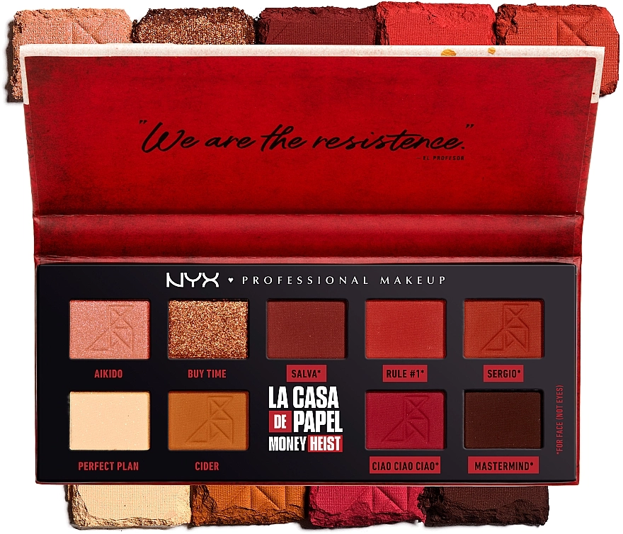 NYX Professional Makeup La Casa De Papel Палетка теней и пигментов для век и лица - фото N4