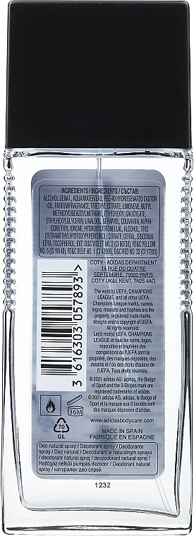 Adidas Champions UEFA League Champions Edition VIII Deodorant Spray Дезодорант-спрей - фото N2