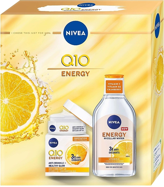 Nivea Набор Xmas Q10 Energy (d/f/cr/50ml + micellar/w/400ml) - фото N1