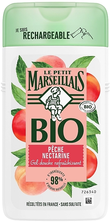 Le Petit Marseillais Гель для душу "Білий персик і нектарин", біо - фото N1