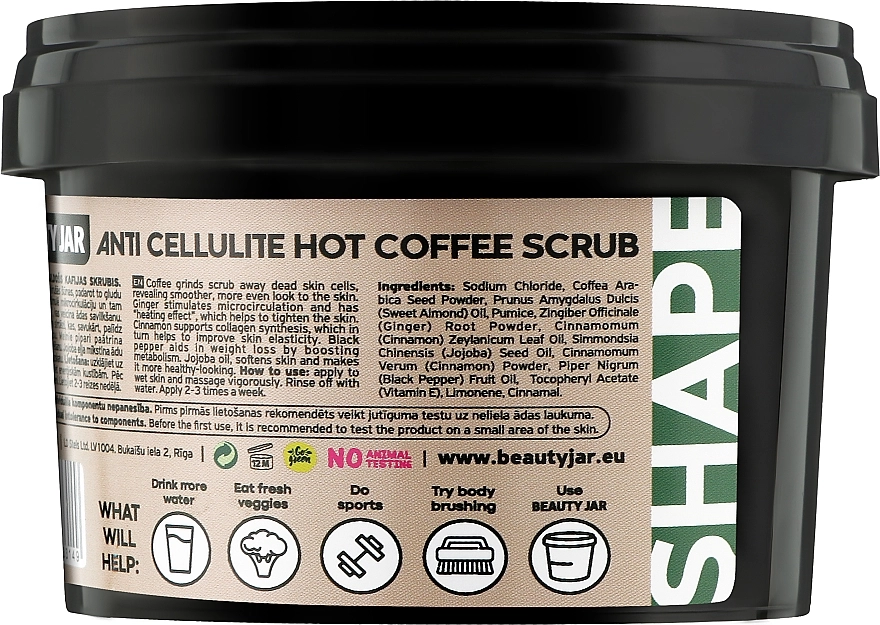 Beauty Jar Антицелюлітний скраб для тіла Shape Anti-Cellulite Hot Coffee Scrub - фото N2