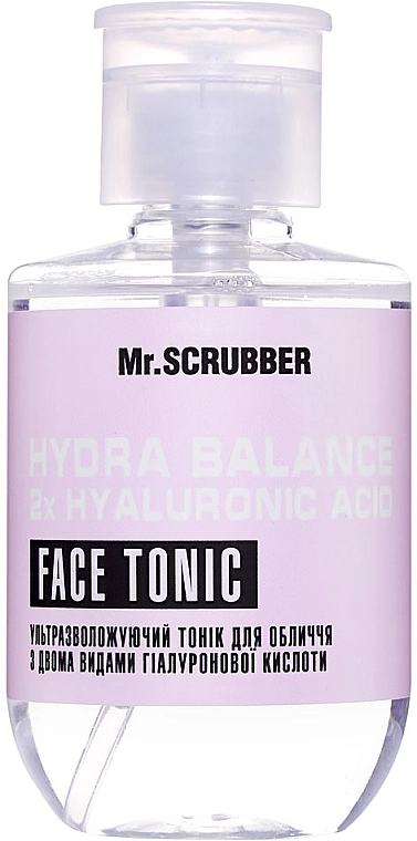 Mr.Scrubber Ультразволожувальний тонік для обличчя з двома видами гіалуронової кислоти Face ID. Hydra Balance 2x Hyaluronic Acid Face Tonic - фото N1